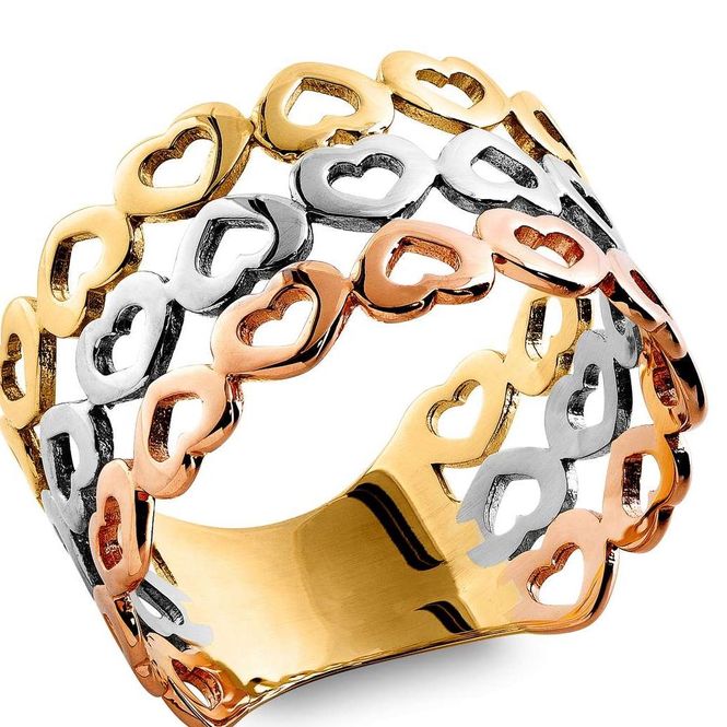 Hovedbilde Carmen ring hjerte 3 farget ...