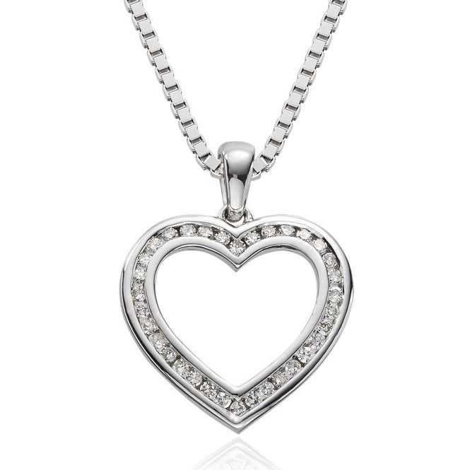 Hovedbilde Hvitt gull Anheng hjerte ...