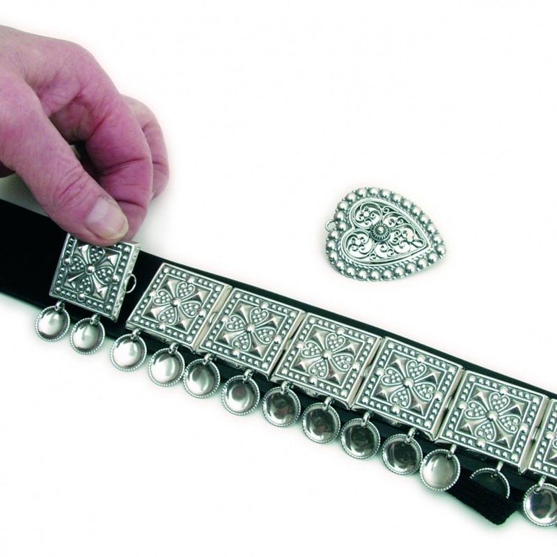 Bunadsbelte oksidert sølv med hjertespenne