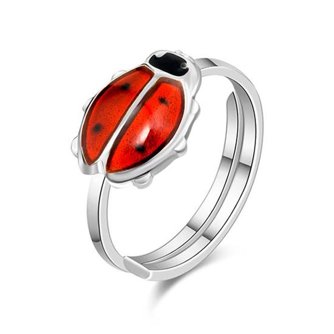 Hovedbilde Pia & Per Ring i sølv - Rød ...