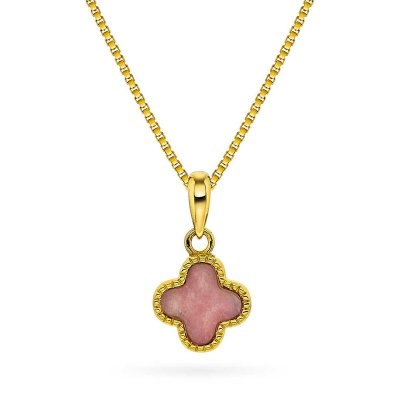 Sølv smykke med rosa kløver 