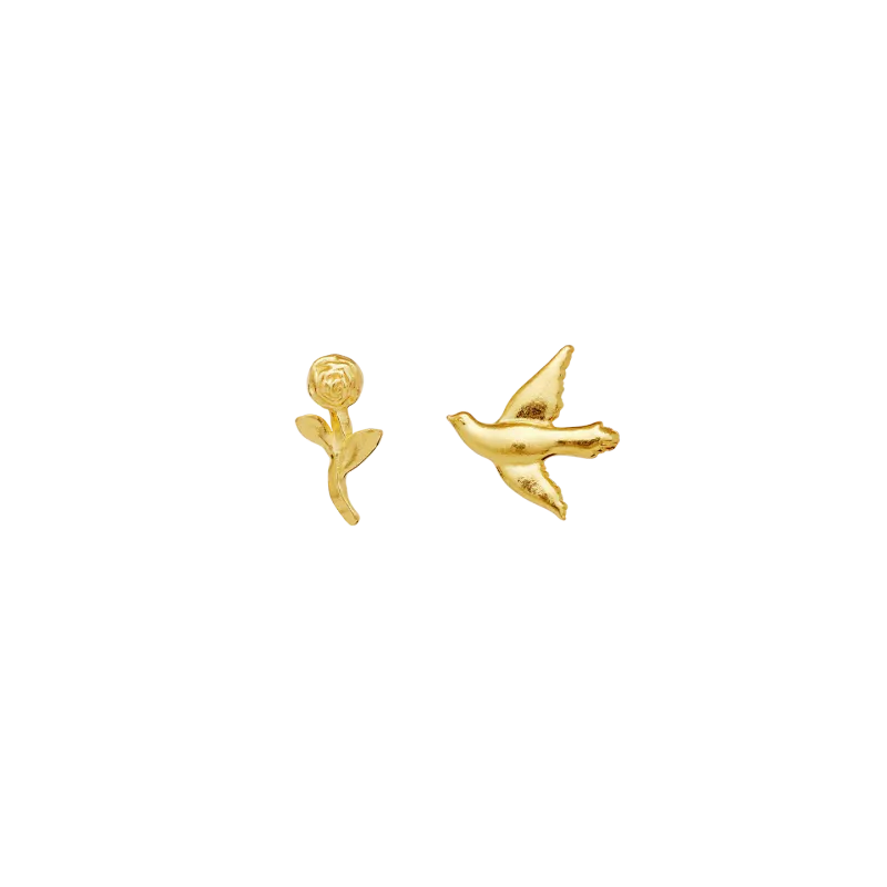 Maanesten Kiti øredobber forgylt sølv