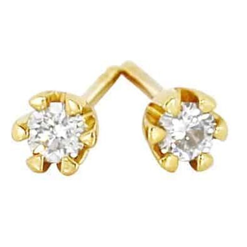Victoria ensten ørepynt 0,30 CT TW.SI gult gull
