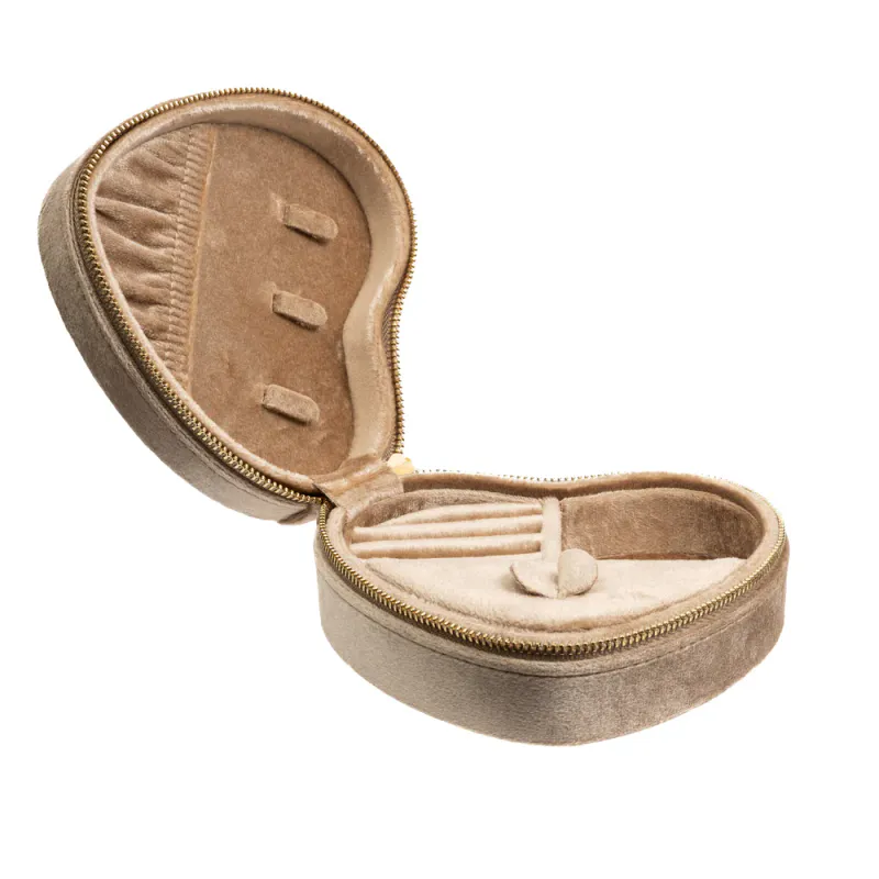 Dark Velvet Hjertesmykkeskrin sparkled champagne