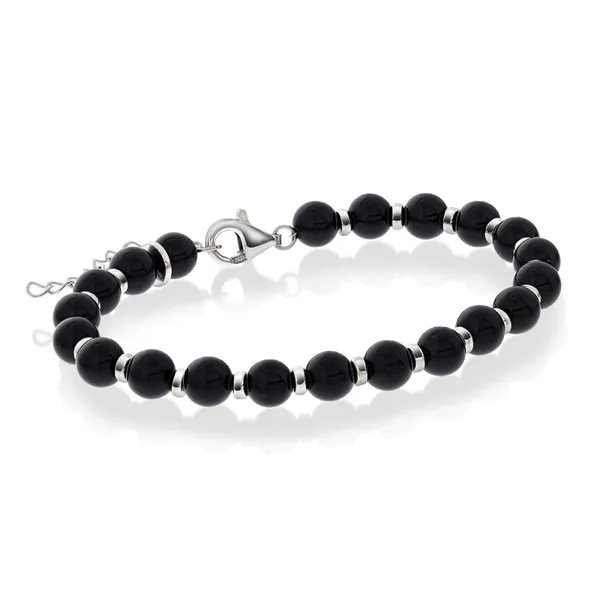 Hovedbilde Armbånd i sølv med sort agat ...