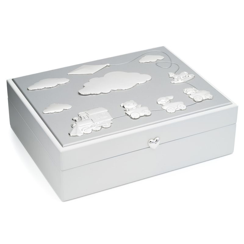 Mitt første skrin hvit med bamser og skyer