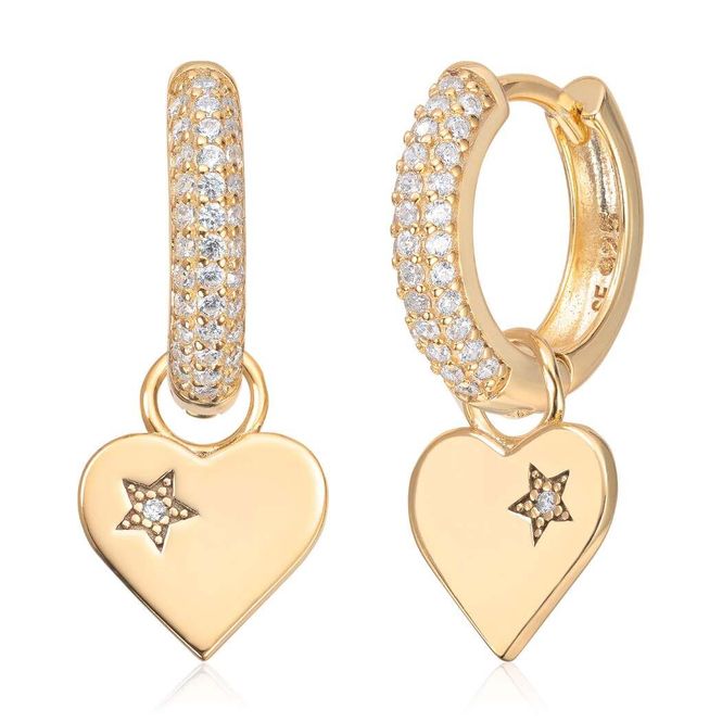 Hovedbilde Hjerte ørering forgylt sølv