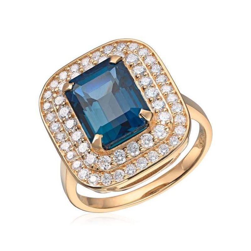 Manhatten ring 0,84ct TWSI LB Topas 14K gult gull