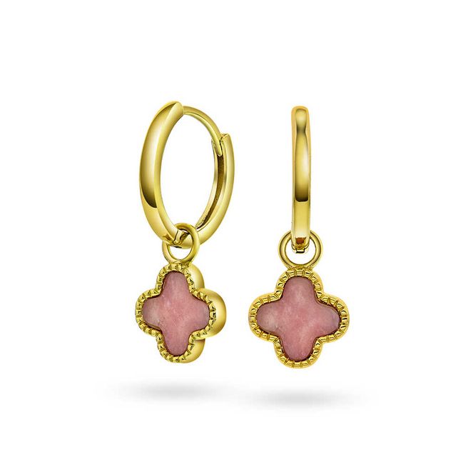 Hovedbilde Øreringer med rosa kløver ...