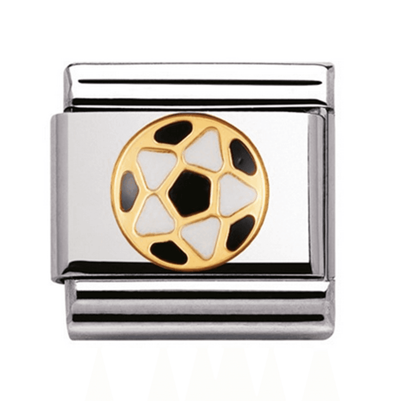 Nomination Fotball Links i stål med 18K gull