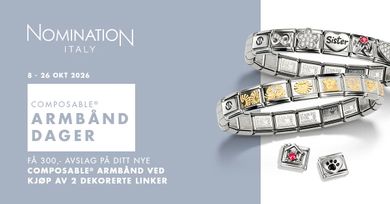 Armband dager fra nomination få 300 kroner avslag ved kjøp av armband med 2 dekorerte lenker