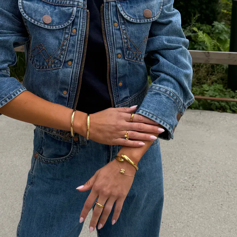 Frida Leonore Rise classic bangle i forgylt stål