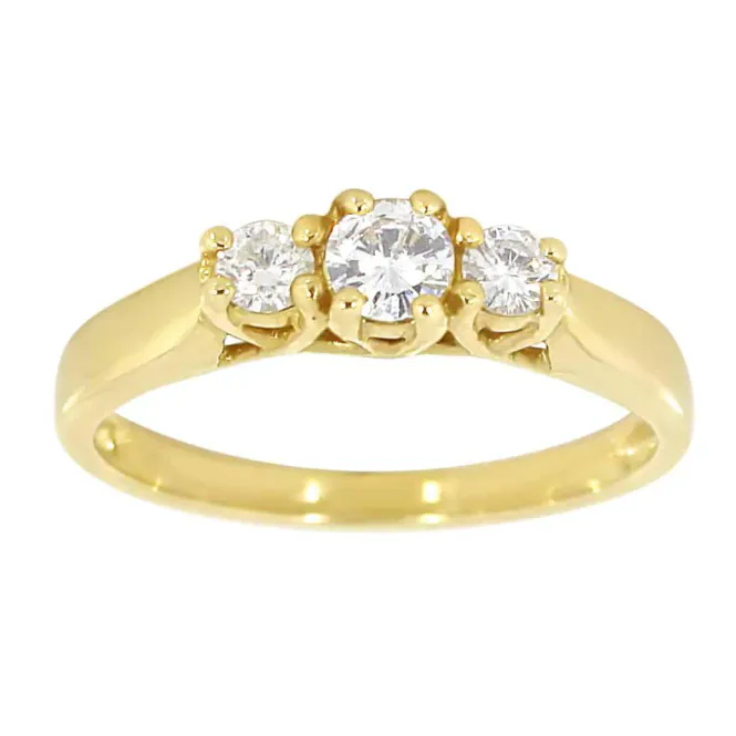 Hovedbilde Diamantring i gult gull med ...