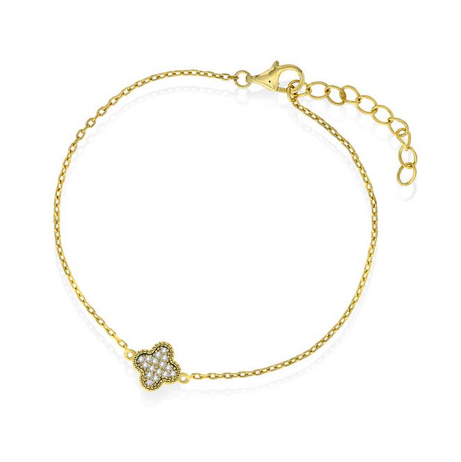 Hovedbilde Armbånd med hvit kløver i ...