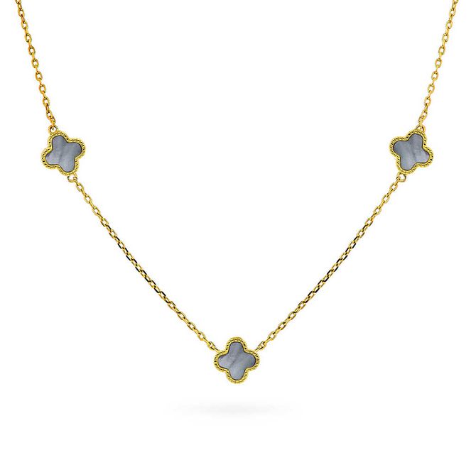 Hovedbilde Sølv smykke med grå perlemor ...