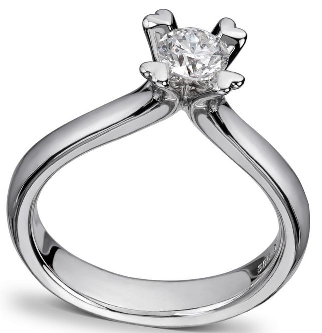 Hovedbilde Enstensring hvitt gull med ...